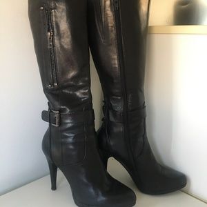 NINE WEST Reindeero Genuine Blk Leather Boots 8.5
